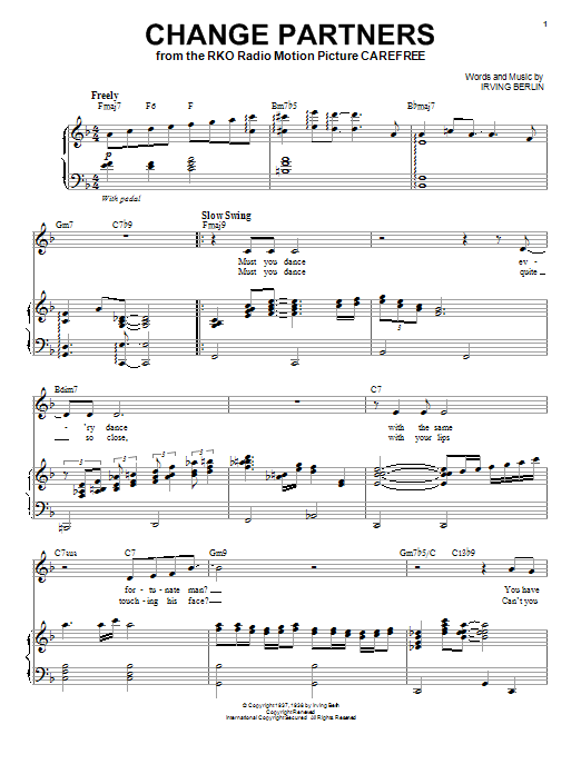 Fred Astaire Change Partners Sheet Music