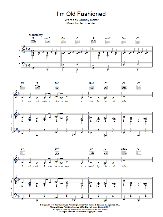 Fred Astaire I'm Old Fashioned Sheet Music