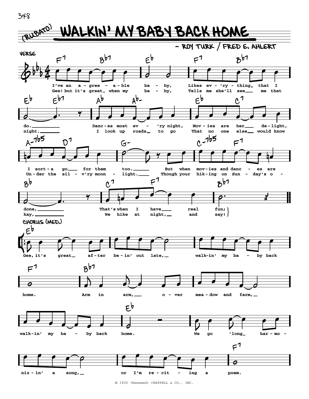 Fred E. Ahlert Walkin' My Baby Back Home (arr. Robert Rawlins) Sheet Music