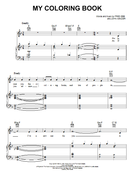 Fred Ebb My Coloring Book Sheet Music