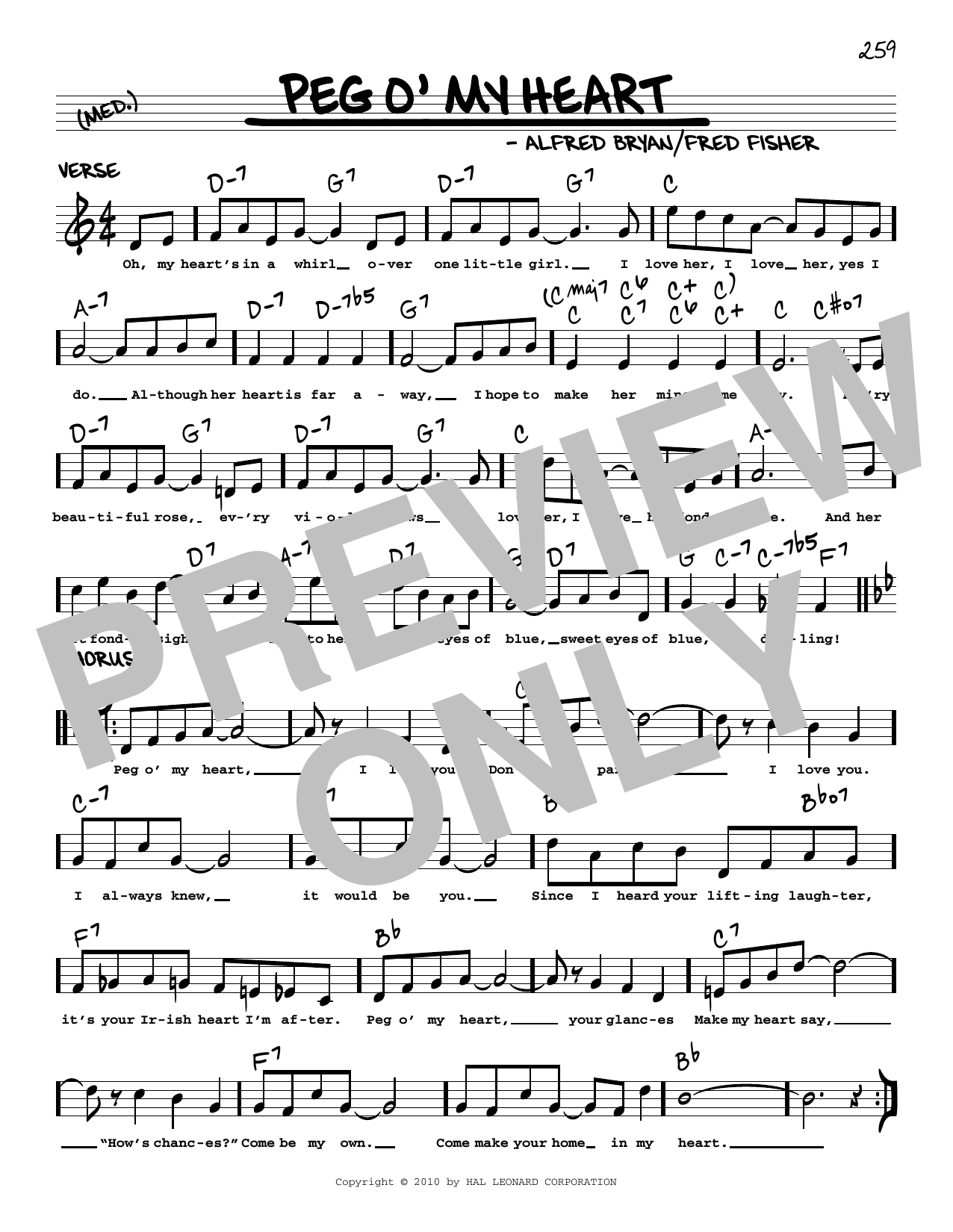 Fred Fisher Peg O' My Heart (arr. Robert Rawlins) Sheet Music