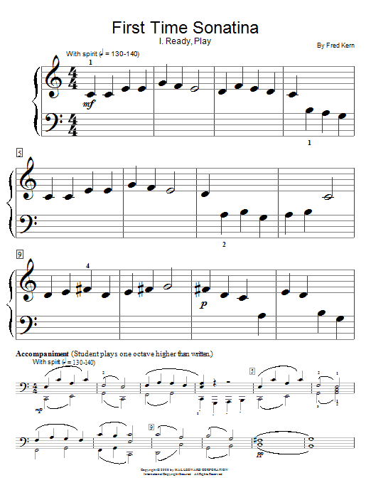 Fred Kern First Time Sonatina Sheet Music