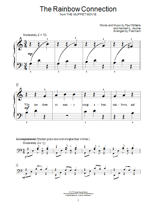 Fred Kern The Rainbow Connection Sheet Music