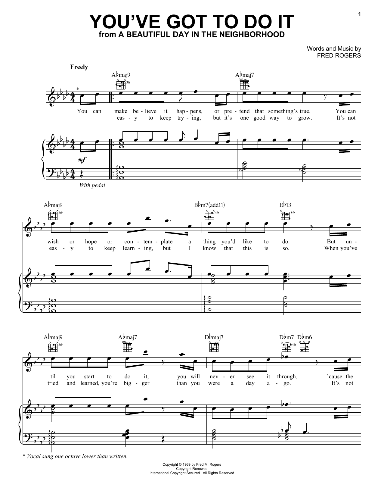 Fred M. Rogers You've Got To Do It (from A Beautiful Day in the Neighborhood) Sheet Music