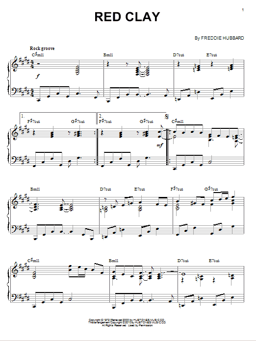 Freddie Hubbard Red Clay (arr. Brent Edstrom) Sheet Music