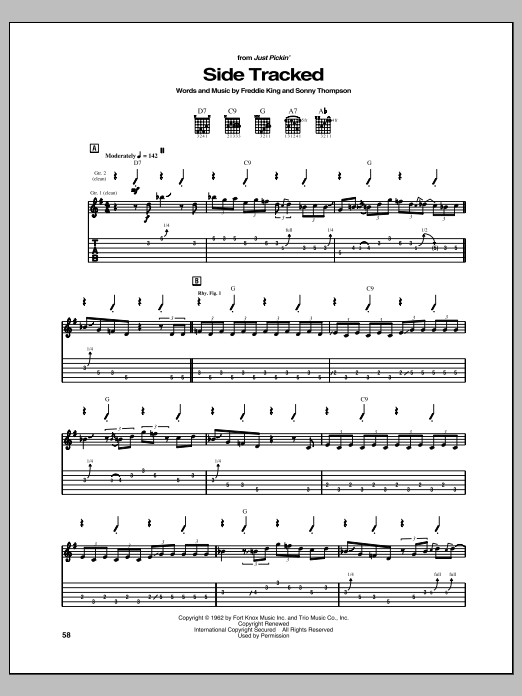 Freddie King Side Tracked Sheet Music