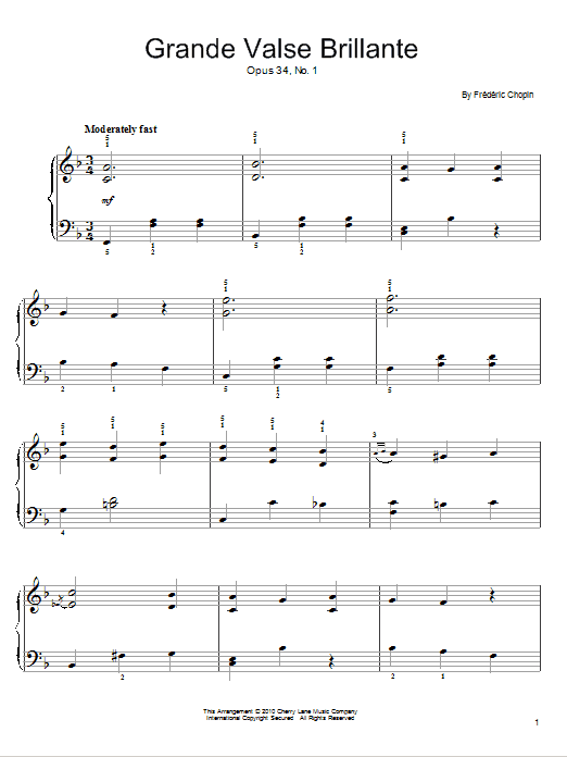Frederic Chopin Grande Valse Brillante In A Minor, Op. 34, No. 1 Sheet Music