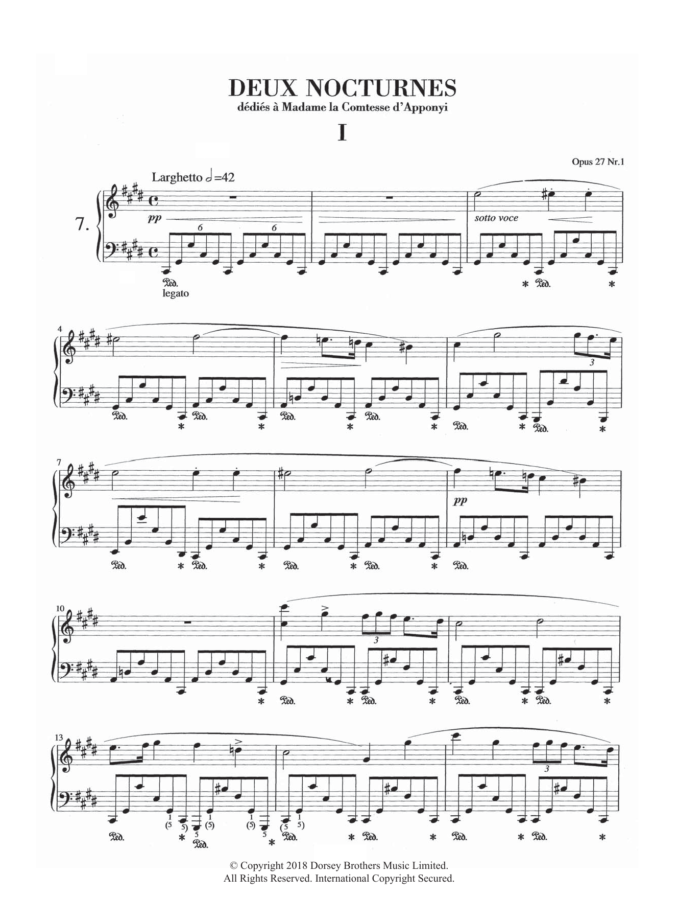 Frédéric Chopin Nocturne in C-Sharp Minor, Op.27, No.1 Sheet Music