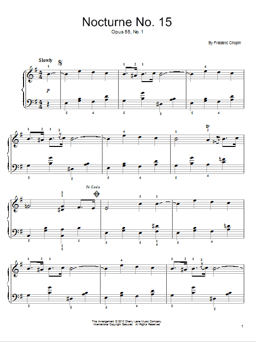 Frederic Chopin Nocturne Op.15, No.1 Sheet Music