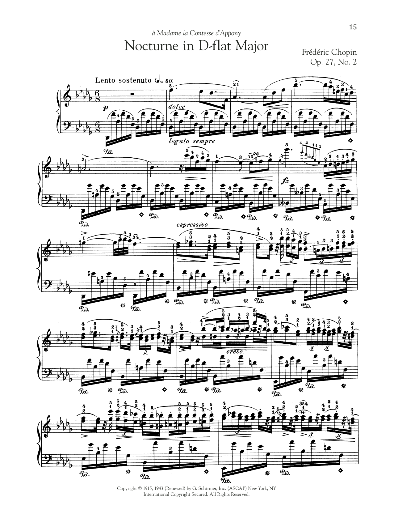 Frédéric Chopin Nocturne, Op. 27, No. 2 Sheet Music