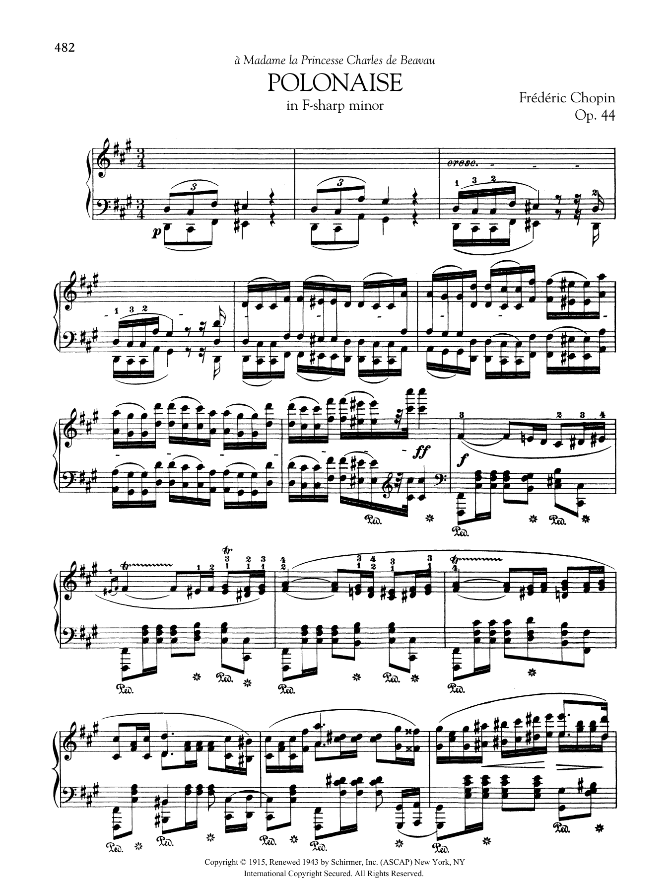 Frédéric Chopin Polonaise in F-sharp minor, Op. 44 Sheet Music