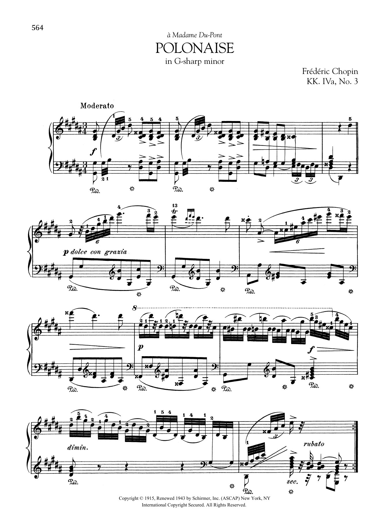 Frédéric Chopin Polonaise in G-sharp minor, KK. IVa, No. 3 Sheet Music