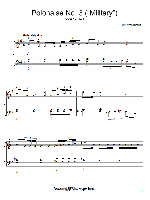 Frederic Chopin Polonaise Op. 40, No. 1 Sheet Music