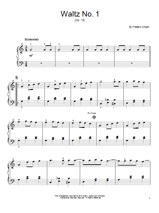 Frédéric Chopin Waltz No. 1, Op. 18 Sheet Music