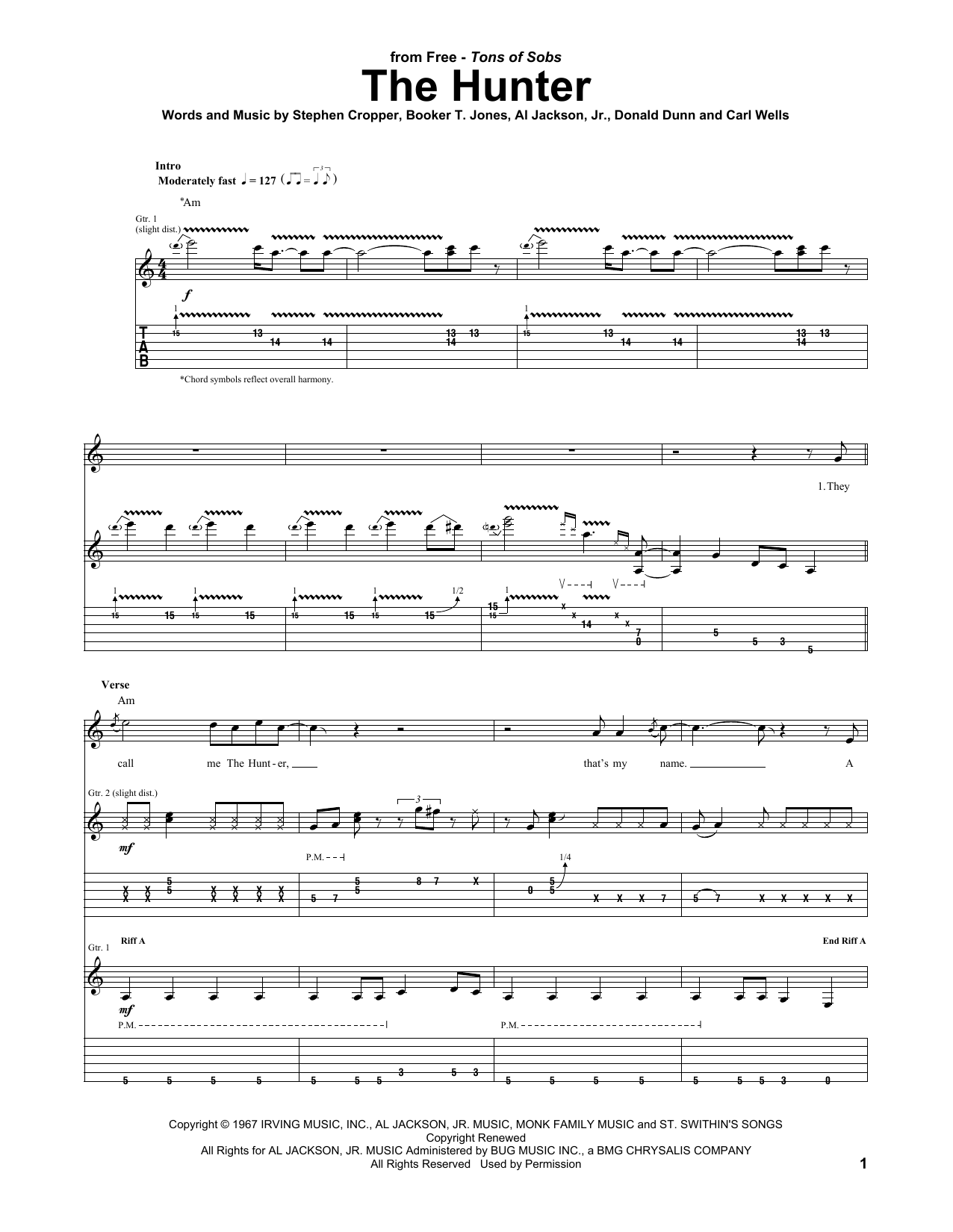Free The Hunter Sheet Music