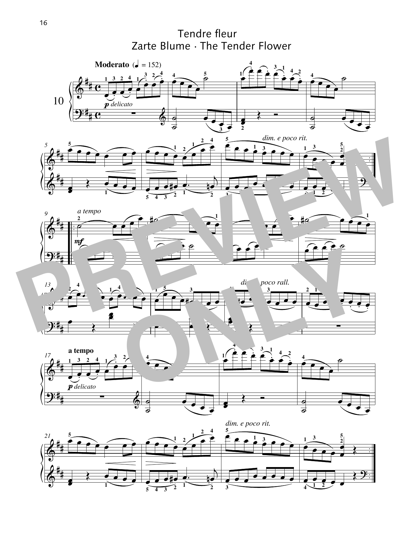 Friedrich Burgmuller The Tender Flower Sheet Music
