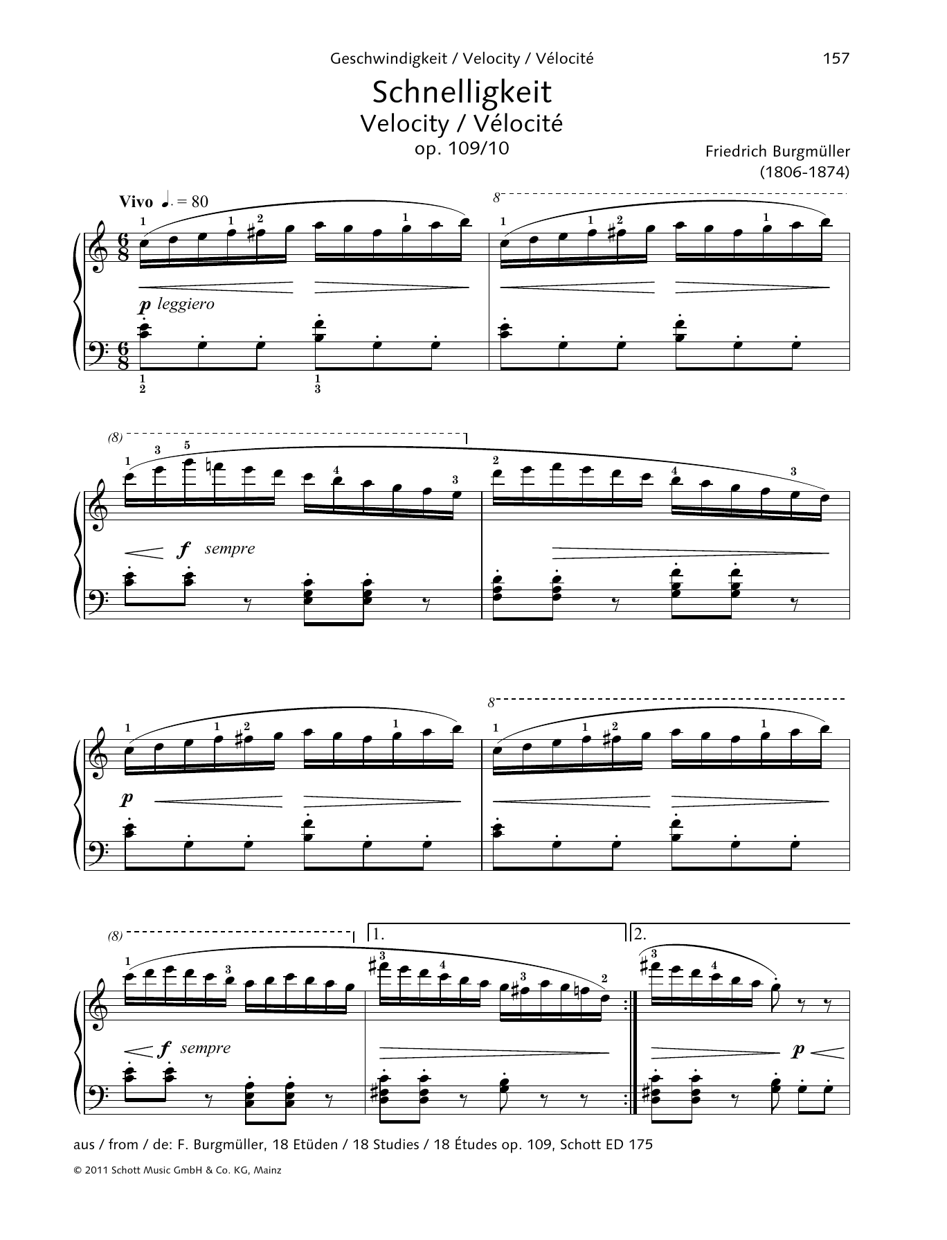 Friedrich Burgmuller Velocity Sheet Music