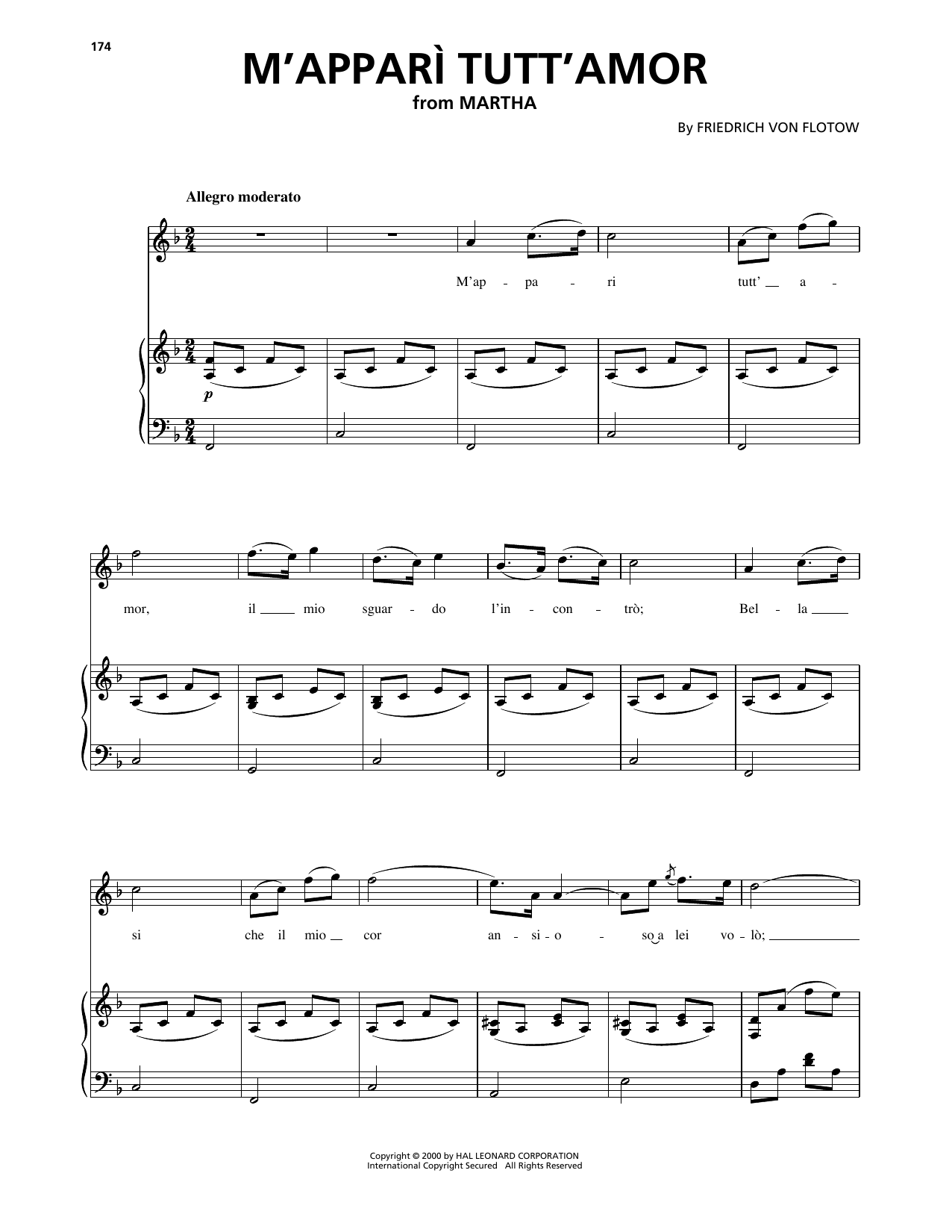 Friedrich von Flotow M'Appari Tutt' Amor Sheet Music
