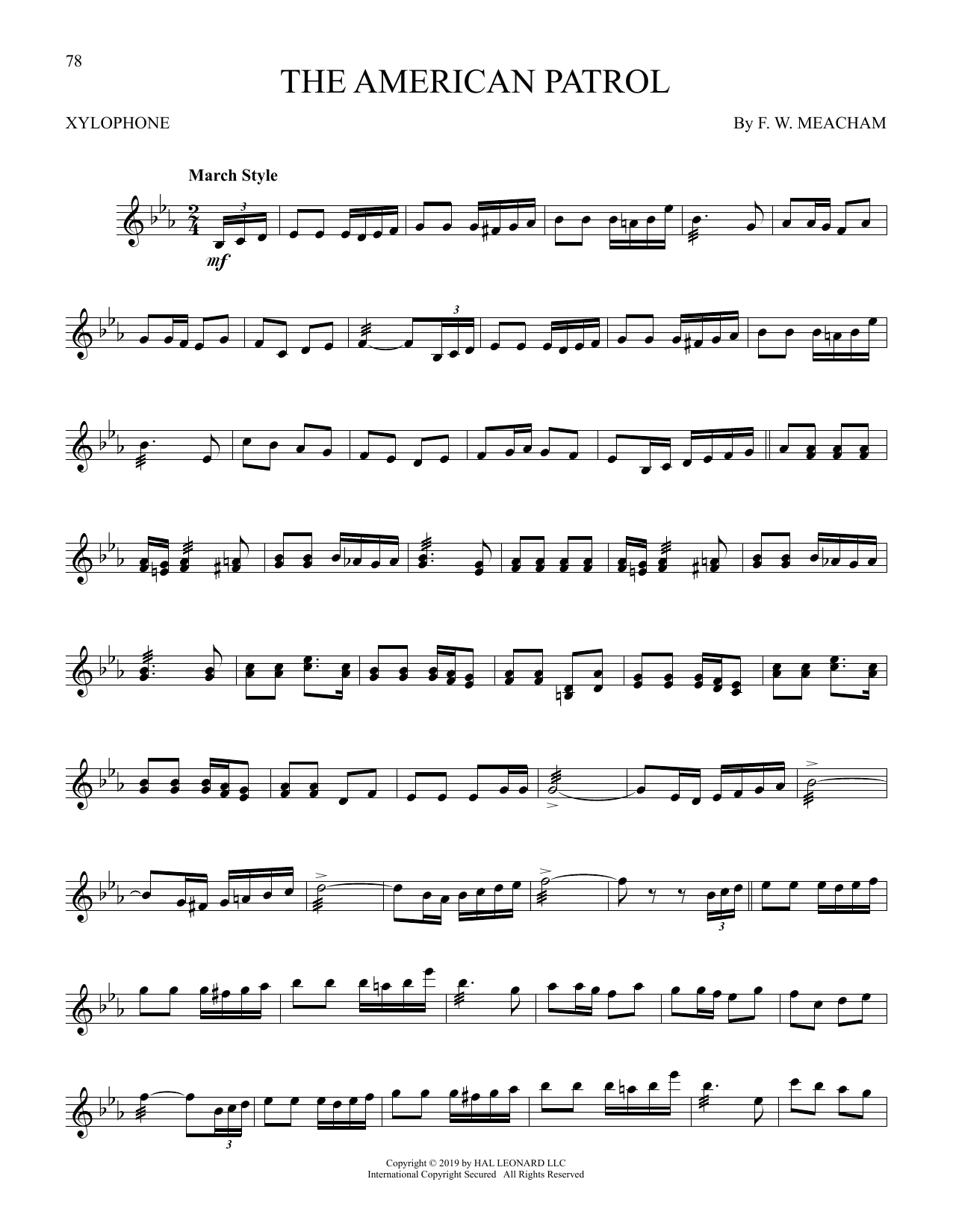 F.W. Meacham The American Patrol Sheet Music