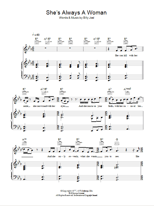 Fyfe Dangerfield She's Always A Woman Sheet Music