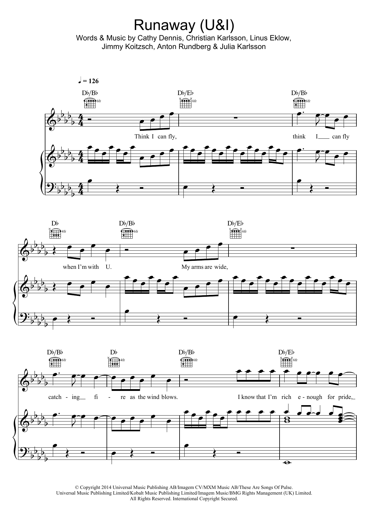Galantis Runaway (U & I) Sheet Music