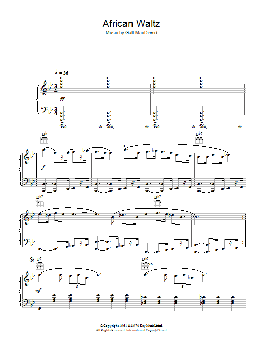 Galt MacDermot African Waltz Sheet Music