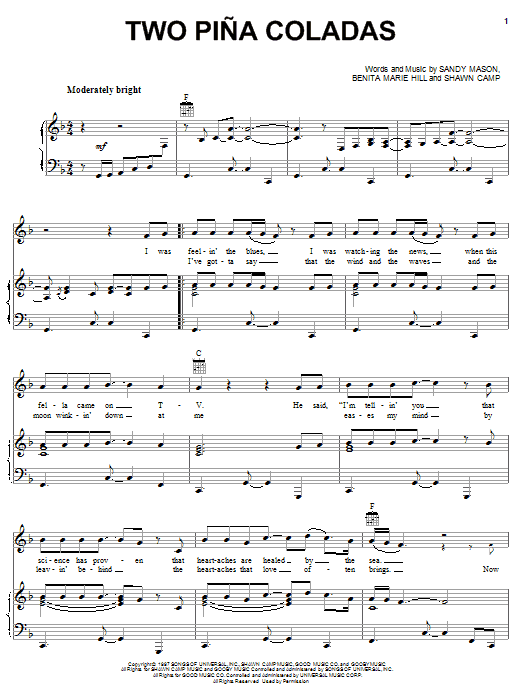 Garth Brooks Two Pina Coladas Sheet Music