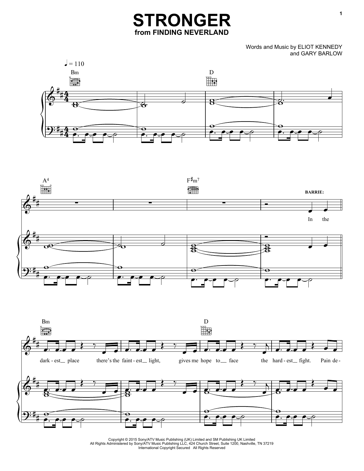 Gary Barlow & Eliot Kennedy Stronger Sheet Music