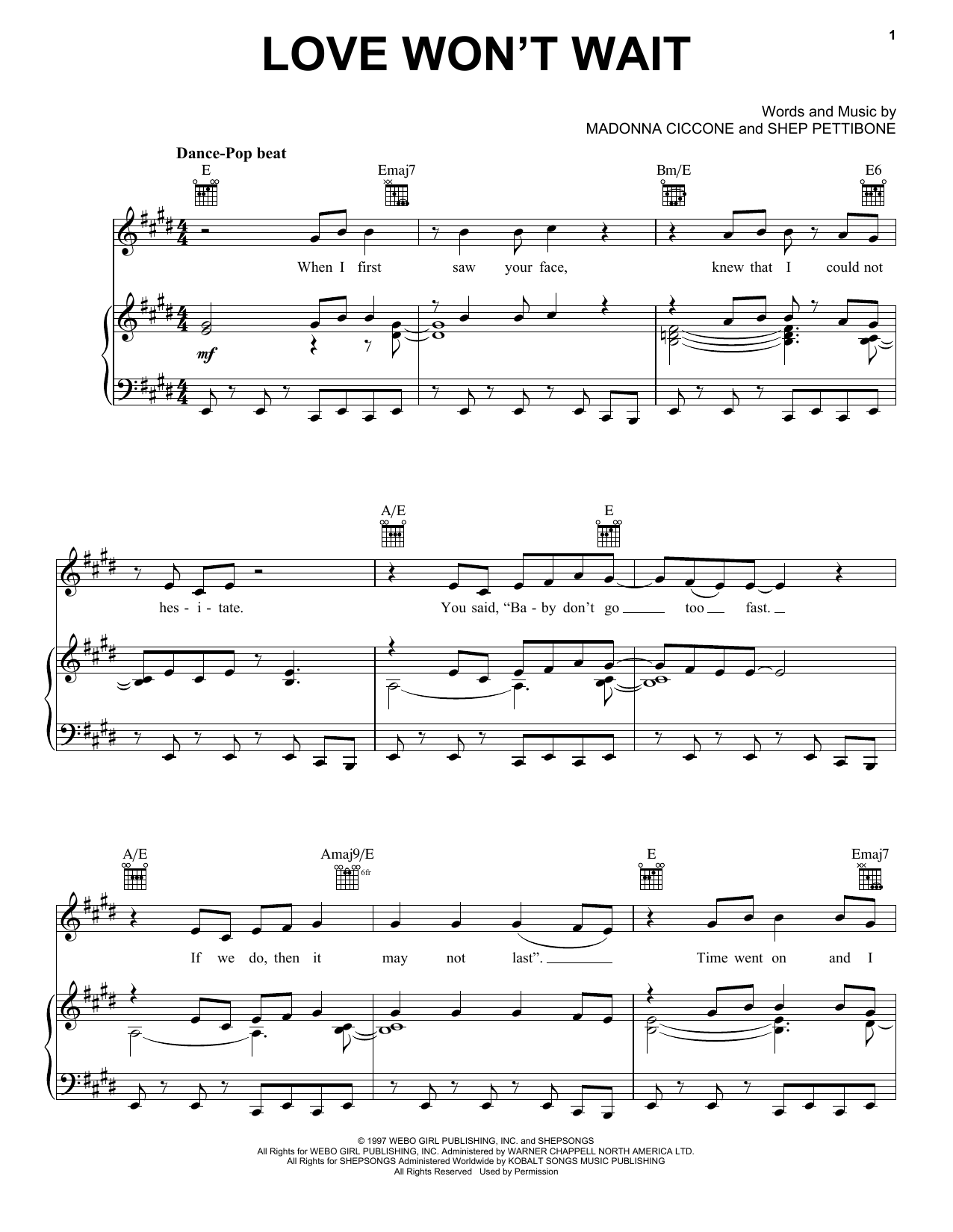 Gary Barlow Love Won't Wait Sheet Music