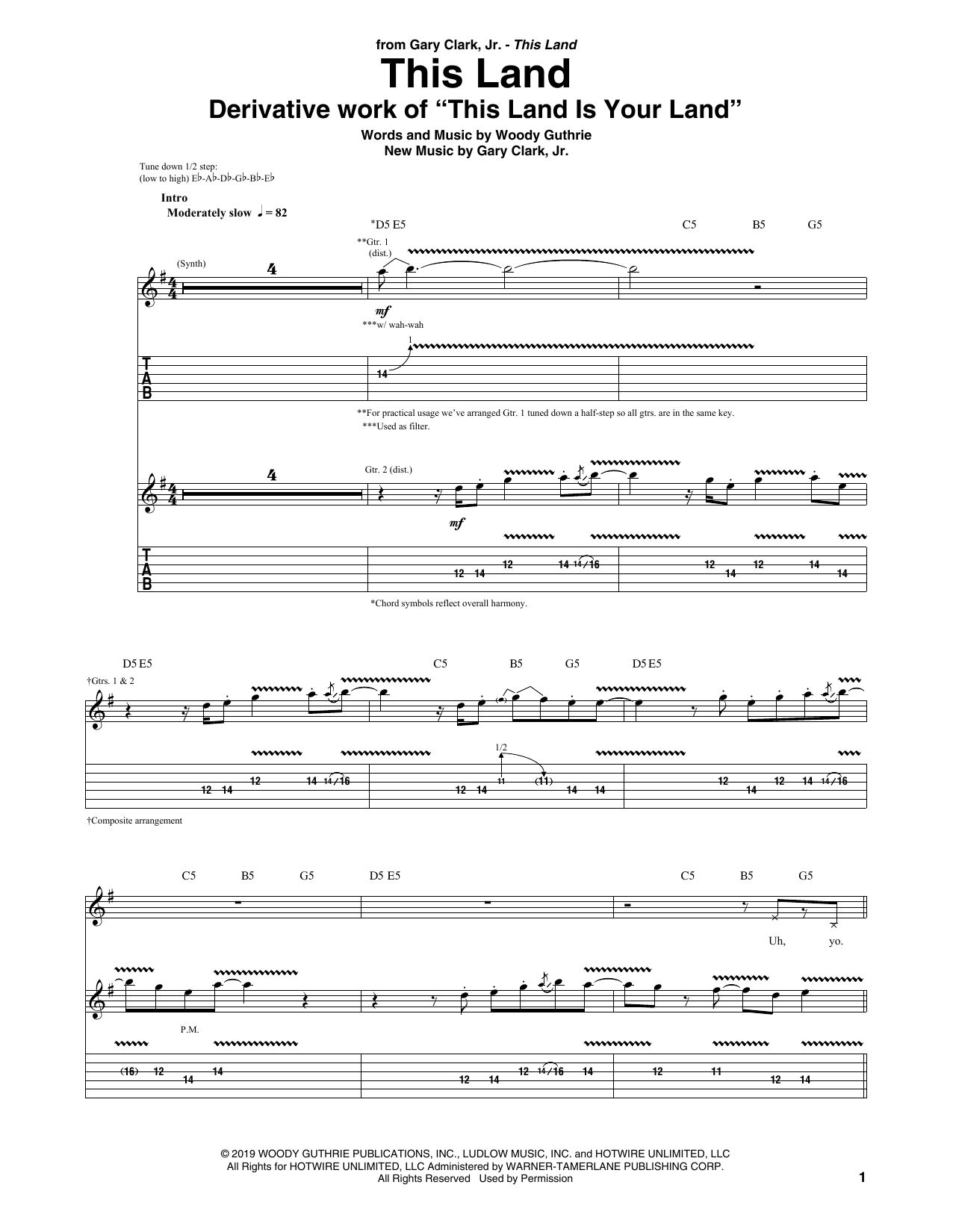 Gary Clark, Jr. This Land Sheet Music