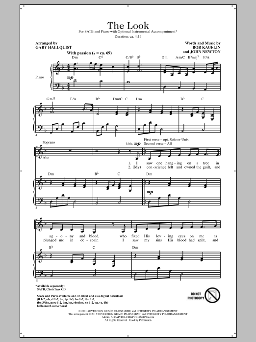 Gary Hallquist The Look Sheet Music