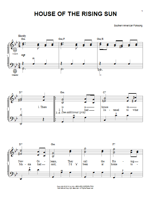Gary Meisner House Of The Rising Sun Sheet Music