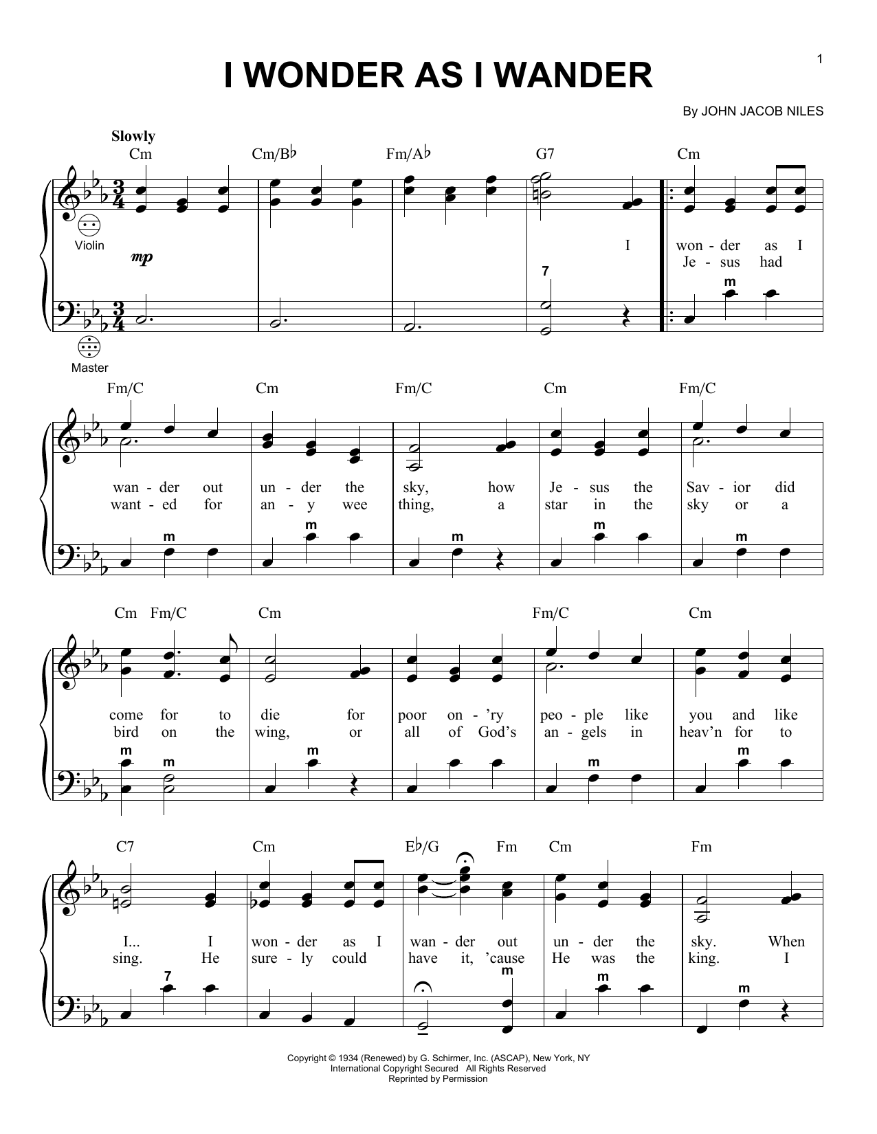 Gary Meisner I Wonder As I Wander Sheet Music