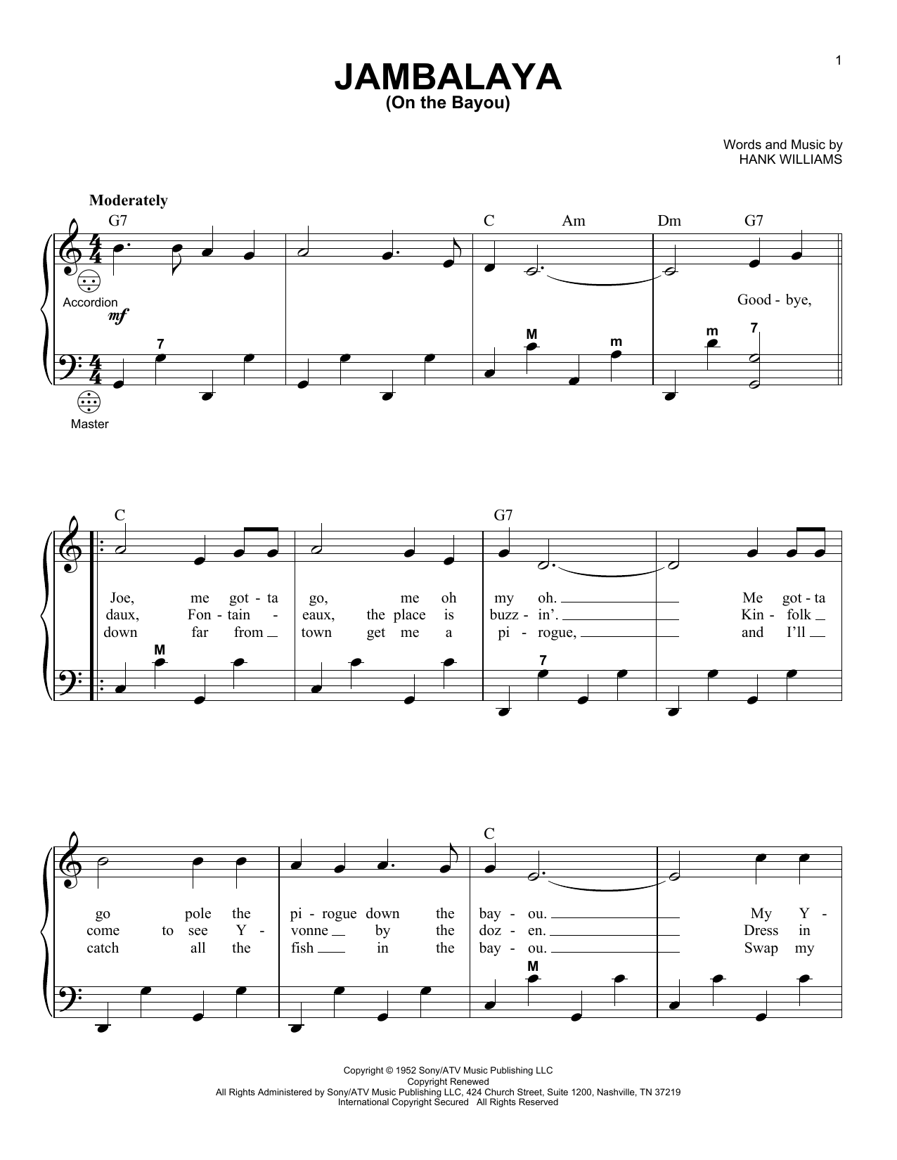 Gary Meisner Jambalaya (On The Bayou) Sheet Music