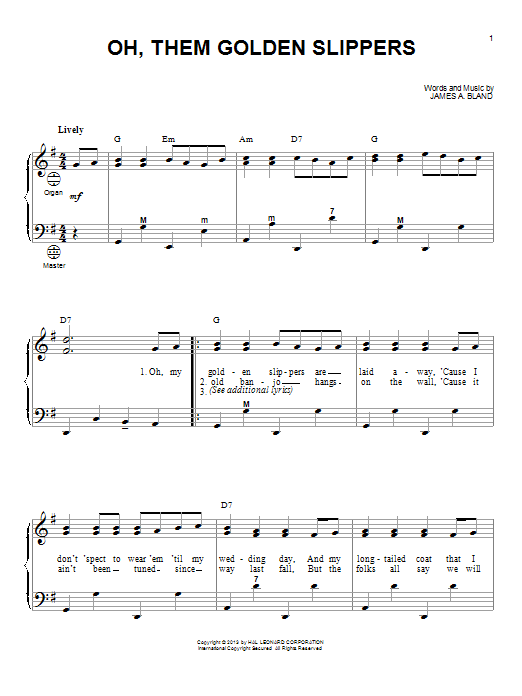 Gary Meisner Oh, Them Golden Slippers Sheet Music