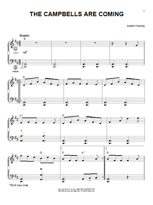 Gary Meisner The Campbells Are Coming Sheet Music