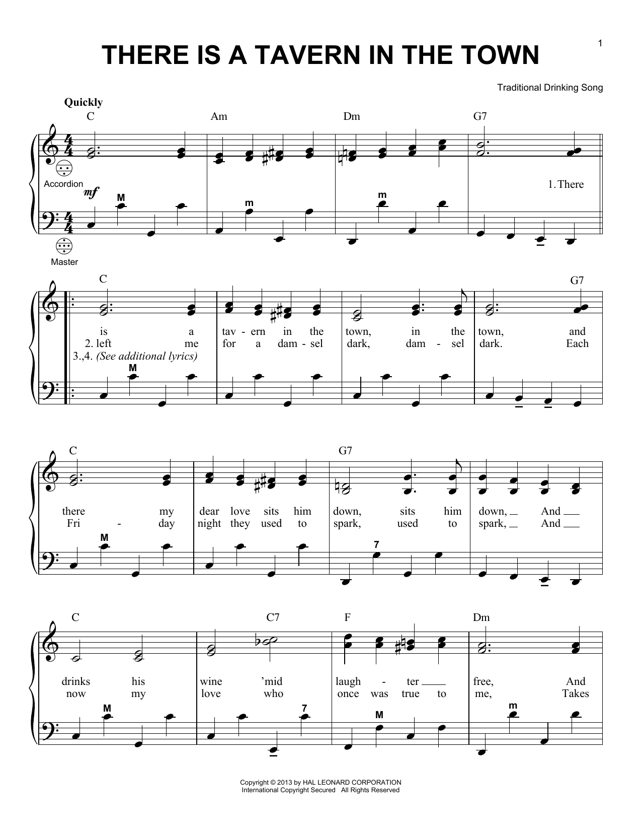 Gary Meisner There Is A Tavern In The Town Sheet Music