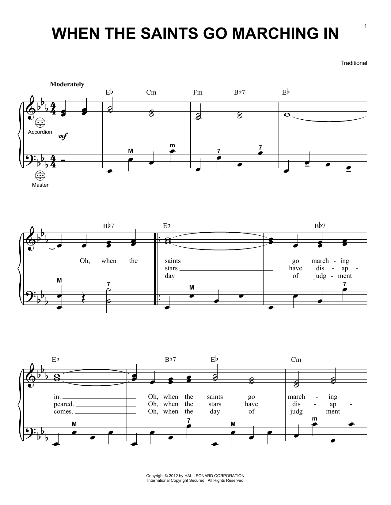 Gary Meisner When The Saints Go Marching In Sheet Music