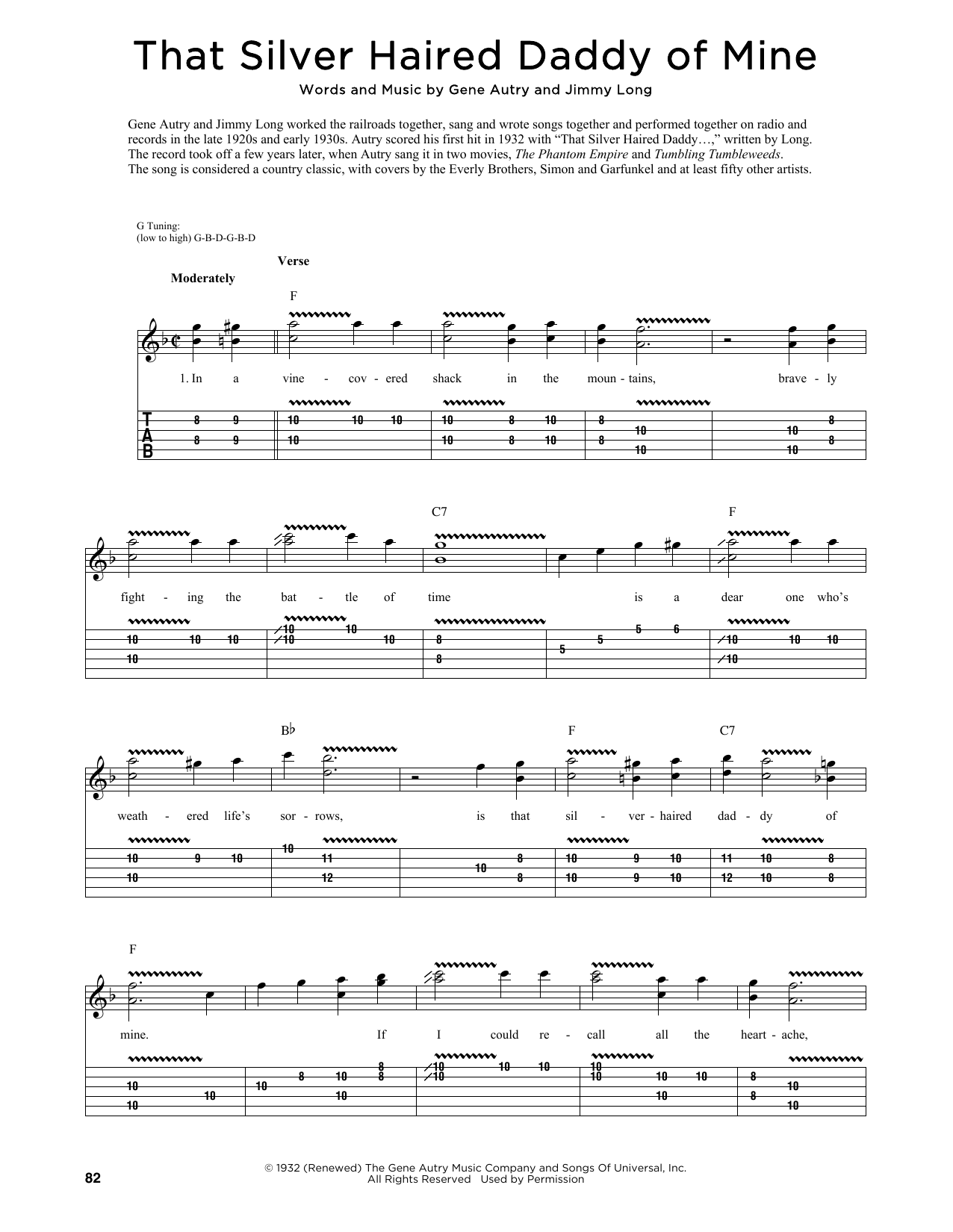 Gene Autry and Jimmy Long That Silver Haired Daddy Of Mine (arr. Fred Sokolow) Sheet Music