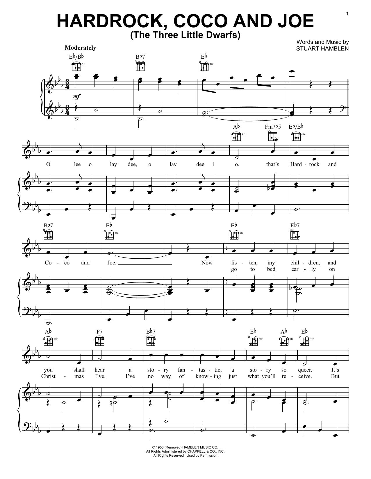 Gene Autry Hardrock, Coco and Joe (The Three Little Dwarfs) Sheet Music