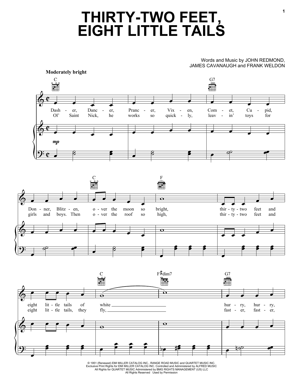 Gene Autry Thirty-Two Feet, Eight Little Tails Sheet Music