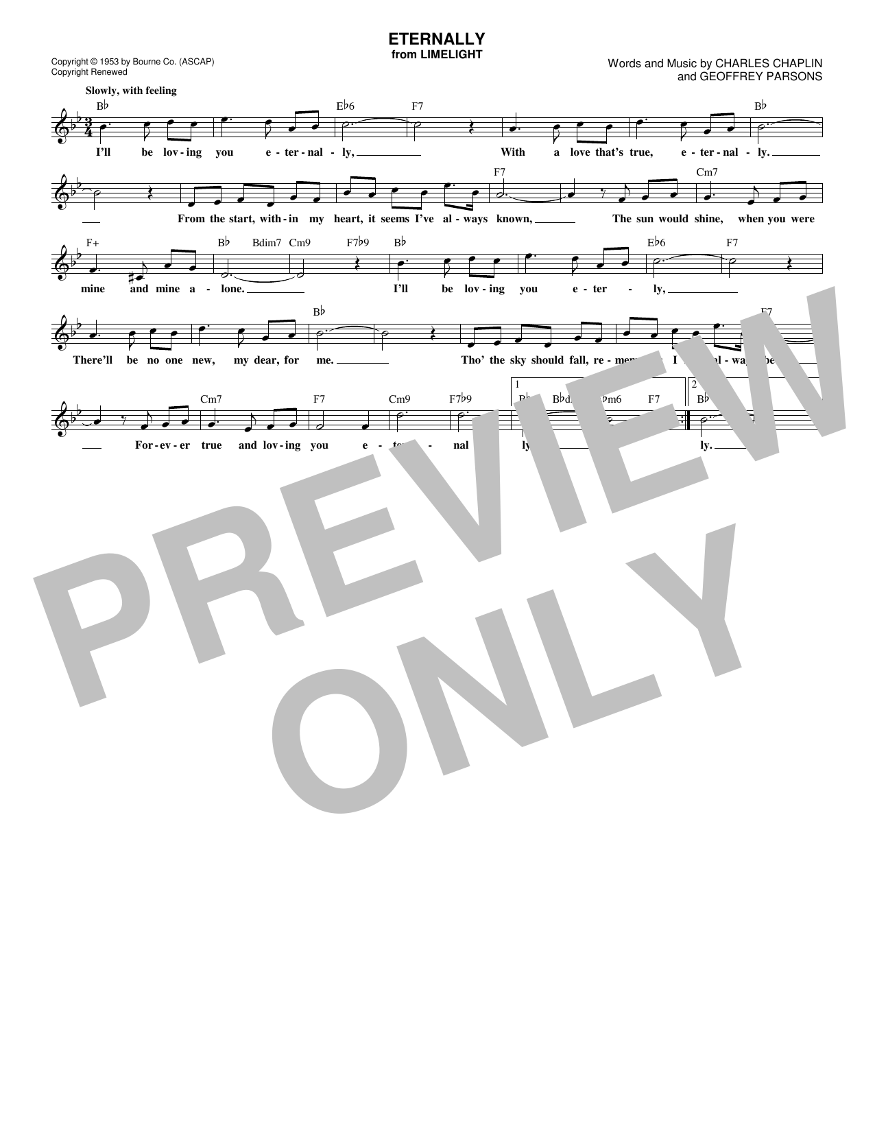 Geoffrey Parsons Eternally Sheet Music