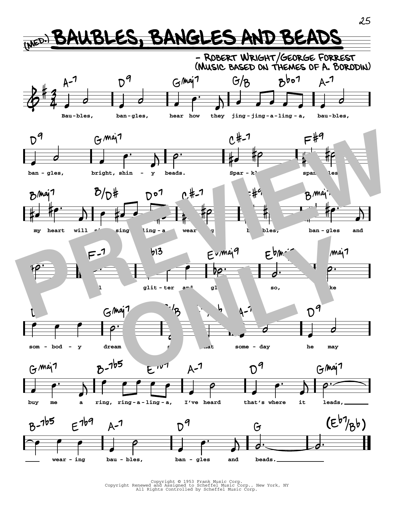 George Forrest Baubles, Bangles And Beads (High Voice) (from Kismet) Sheet Music
