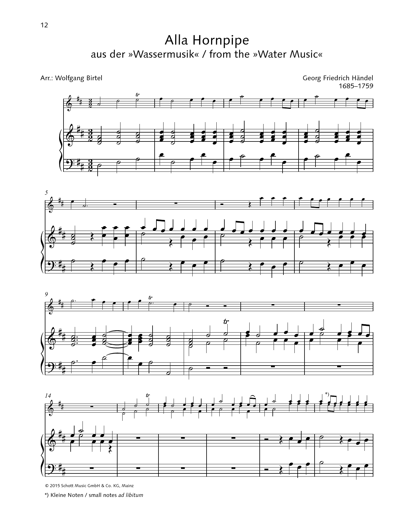 George Frideric Handel Alla Hornpipe Sheet Music