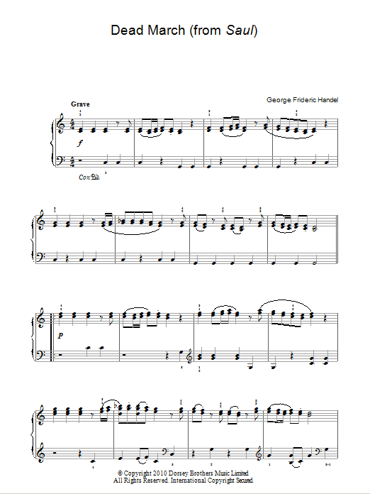 George Frideric Handel Dead March (from Saul) Sheet Music
