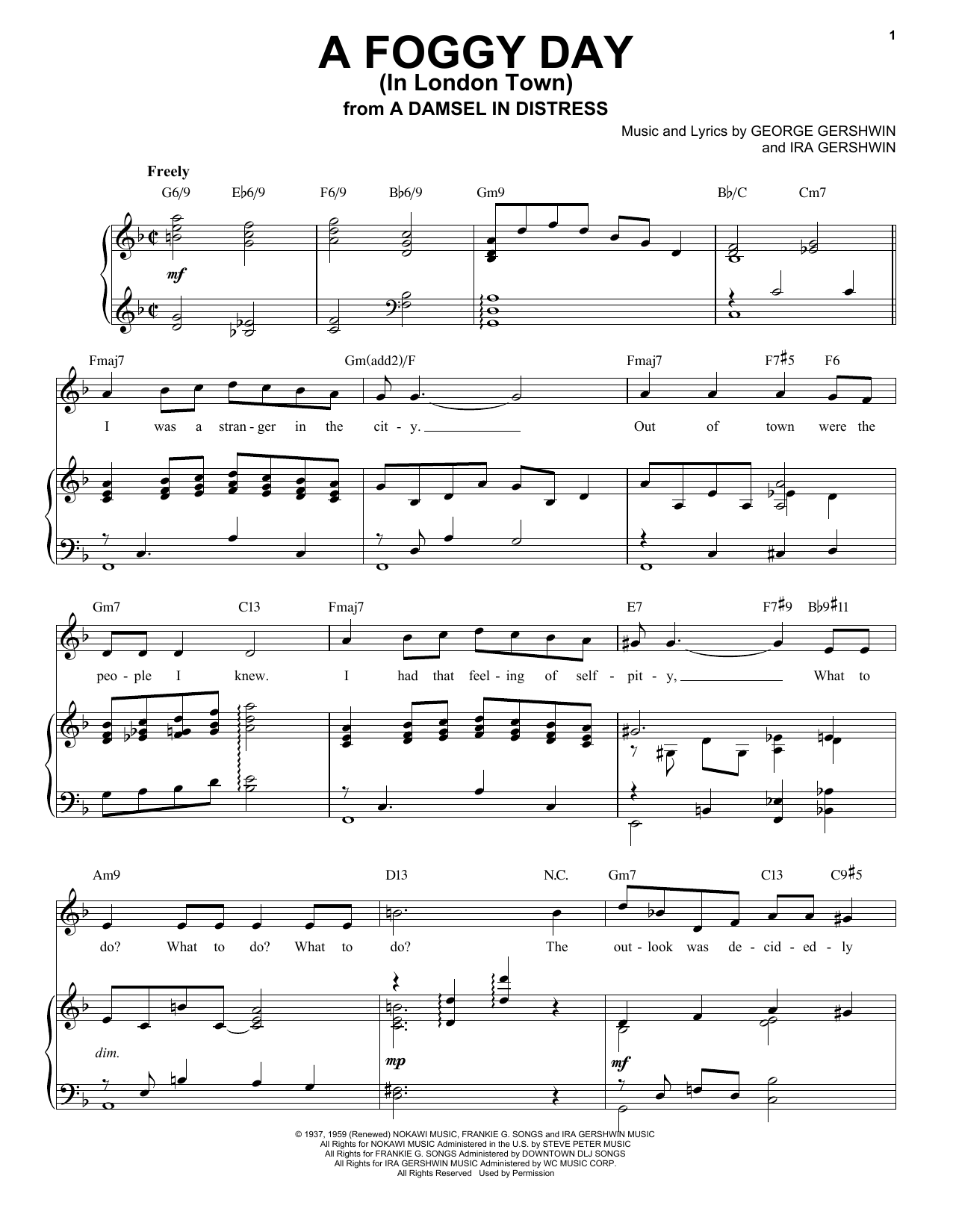 George Gershwin A Foggy Day (In London Town) [Jazz version] (arr. Brent Edstrom) Sheet Music