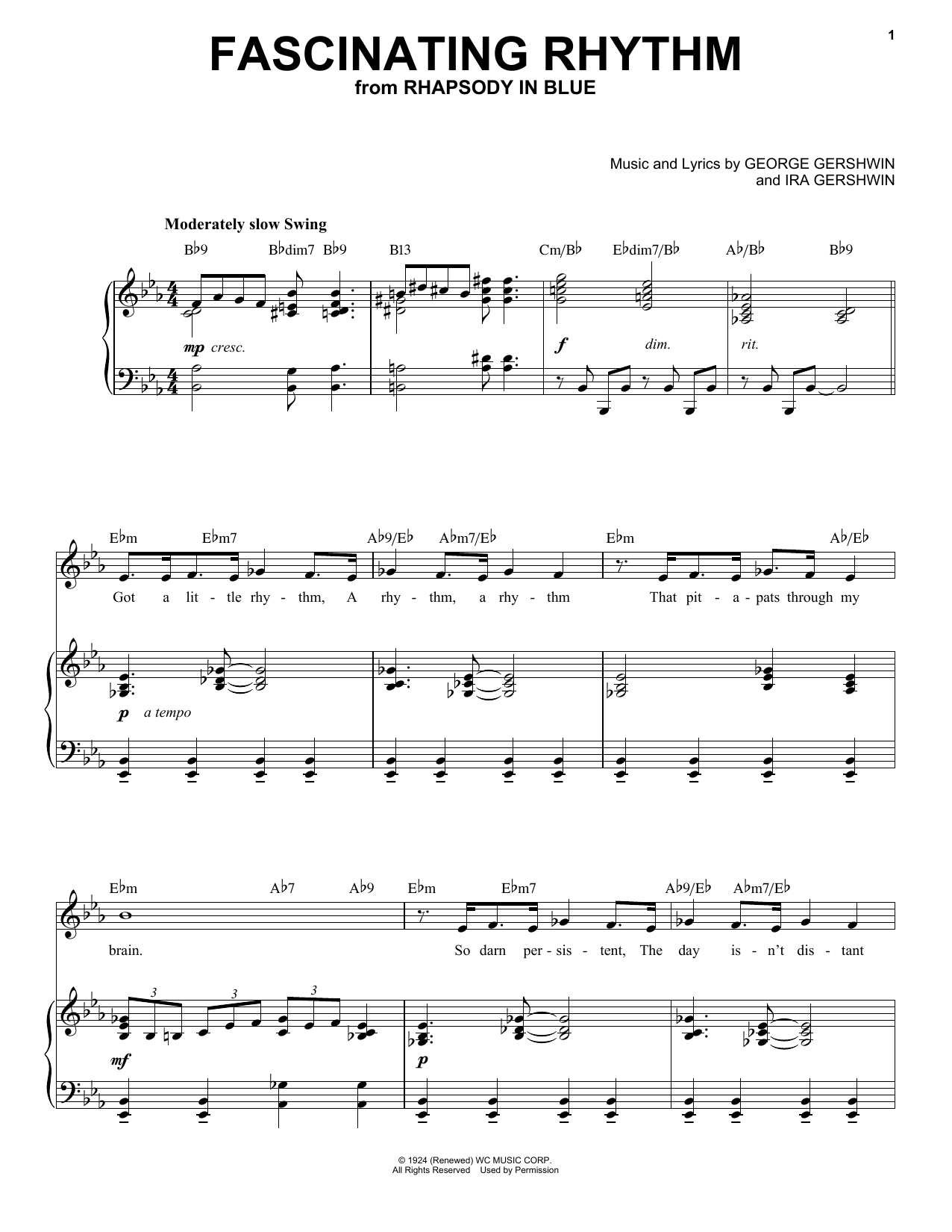 George Gershwin Fascinating Rhythm [Jazz version] (arr. Brent Edstrom) Sheet Music
