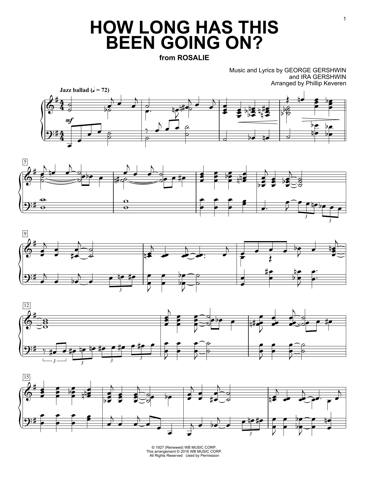 George Gershwin How Long Has This Been Going On? (arr. Phillip Keveren) Sheet Music