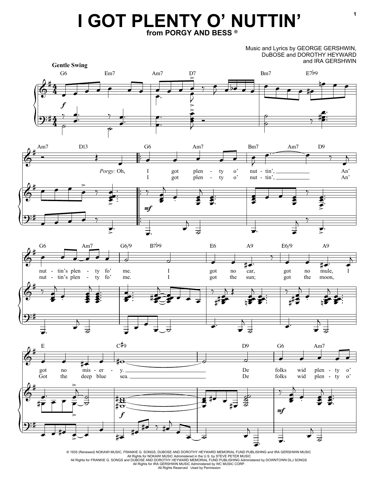 George Gershwin I Got Plenty O' Nuttin' [Jazz version] (arr. Brent Edstrom) Sheet Music