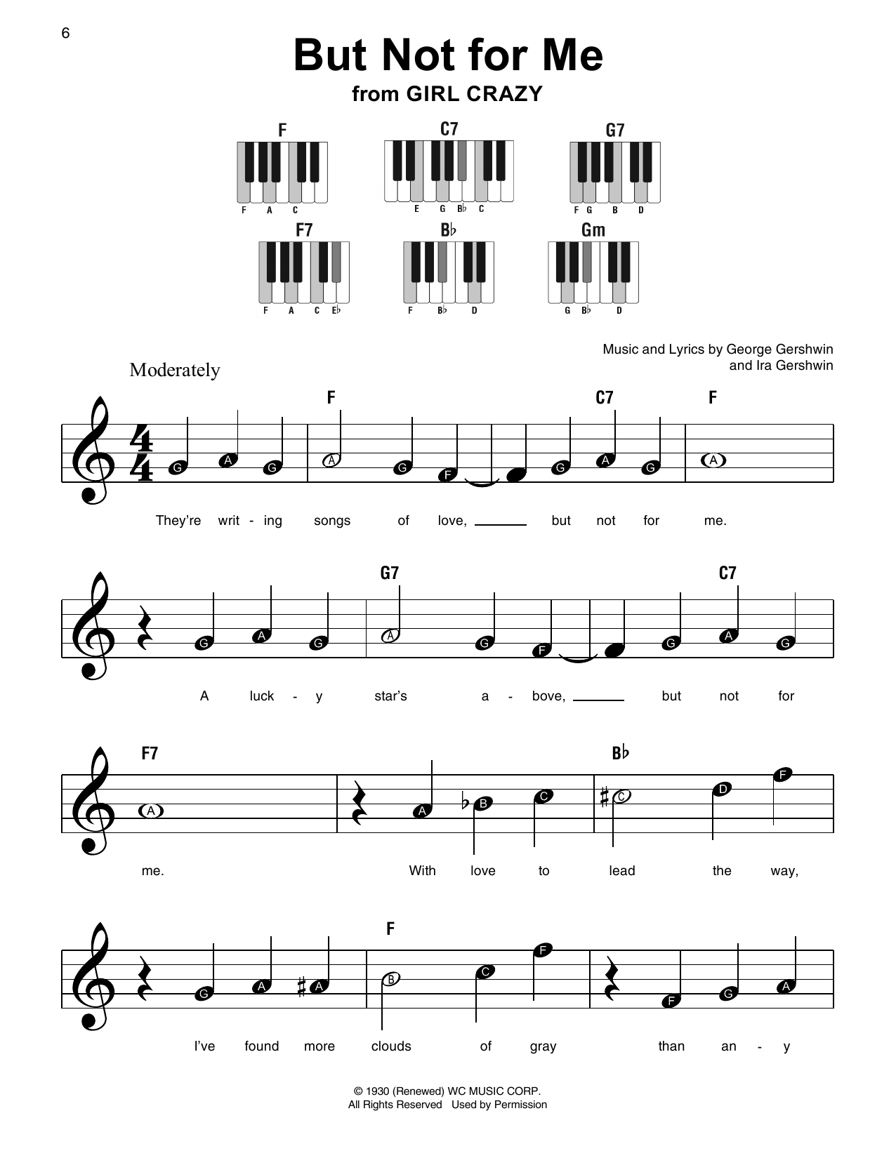George Gershwin & Ira Gershwin But Not For Me Sheet Music
